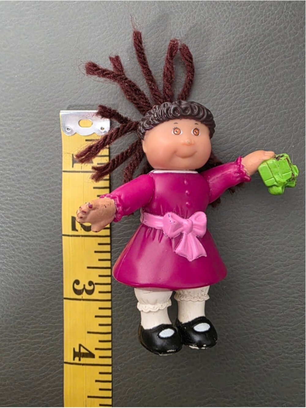 Vintage 1992 Cabbage Patch Kids Mini Figure Doll Pink Dress Collectible - Picture 6 of 6